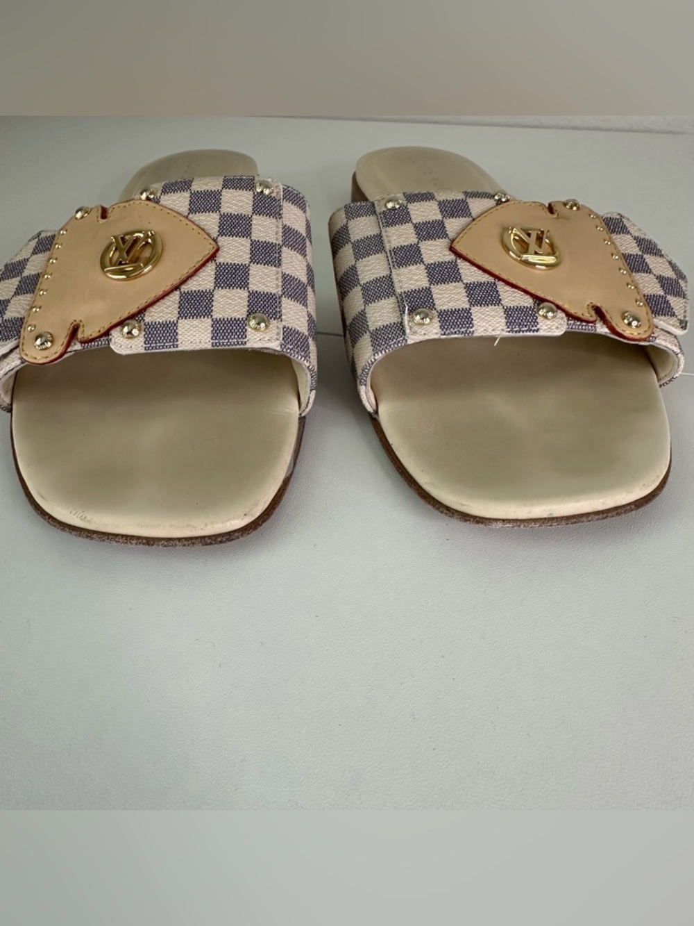 LOUIS VUITTON LV Frame Flat Mule in Azur SZ EUR 40 US 10 - Picture 3 of 10